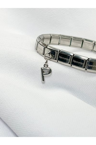 Sumen Butik Letter P Figured Hanging Steel Italian Charm