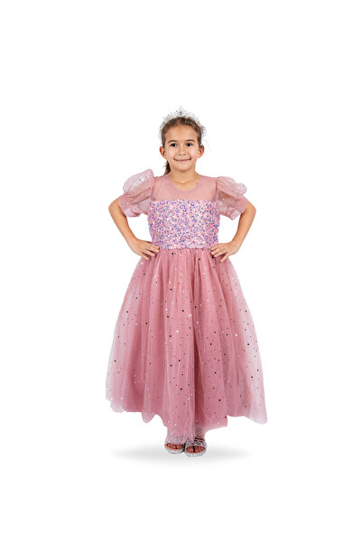 ddaniela فستان حفلات وردي غامق مزين بنجوم الترتر