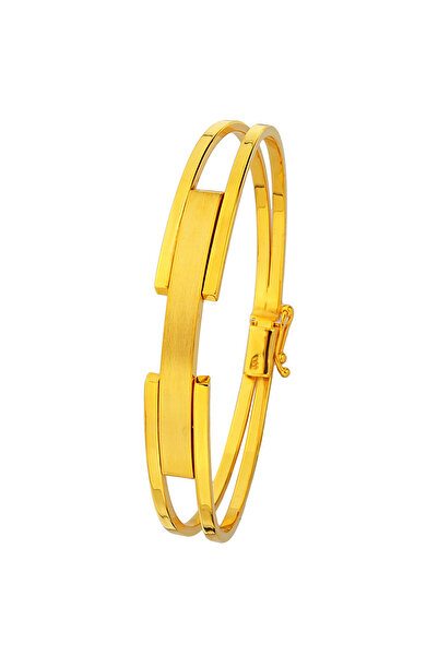 Çgk Çiğdem Gürel Kuyumculuk 14K Altın Kadın Çift Şerit Modern Kelepçe Bilezik...