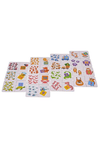 divendi-ro Puzzle matematic cu potrivirea formelor, pentru copii cu vârsta de peste 3 ani, 30 de piese, 12,5x7,5 cm, multicolor