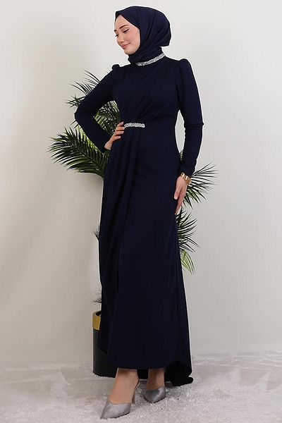 GİYZAMİLA Liya Hijab Φόρεμα Navy Blue
