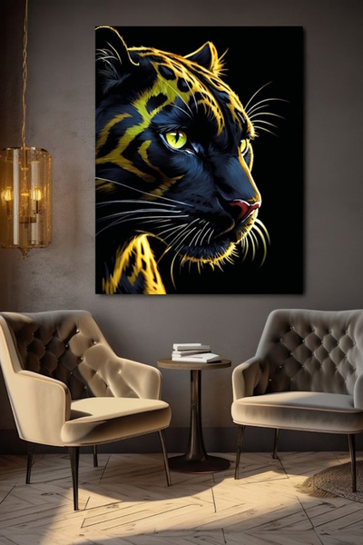 özkacar LEOPARD SA ZELENIM OČIMA SLIKA NA PLATNU ZID KUĆE DNEVNA SOBA KANCELA...