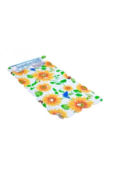 OEM PVC Bath Mat with Flowers, 68x35 cm Multicolor