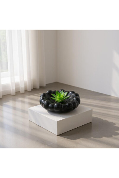 Bubble Form Bowl Plate Black