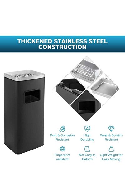 Yelajoy Stainless Steel Trash Can with Lid&Removable Inner Bucket, Metal Trash Receptacle for Office,Hotel