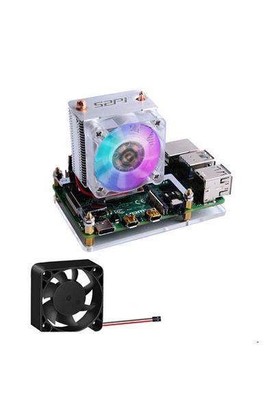 OEM Ventilator RGB ICE Tower cu carcasă pentru Raspberry Pi 4 și 3B+