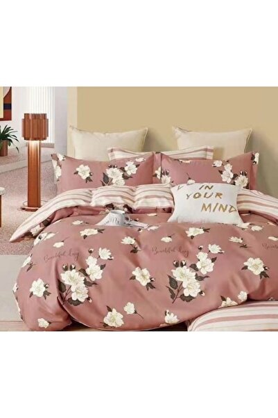 OEM Lenjerie de pat dublă, Finet, 6 piese, imprimeu bujori, 250x230cm