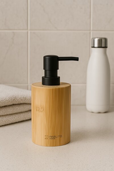 Evsun Home Collection Bambu Yuvarlak Sıvı Sabunluk