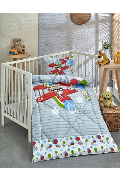 Komfort Home Printed 100% Cotton Silicone Fiber Baby Quilt+Pillow