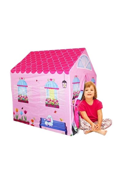 divendi-ro Cort de cameră pentru copii 3 ani+, în formă de casă, 95x72x102cm, roz