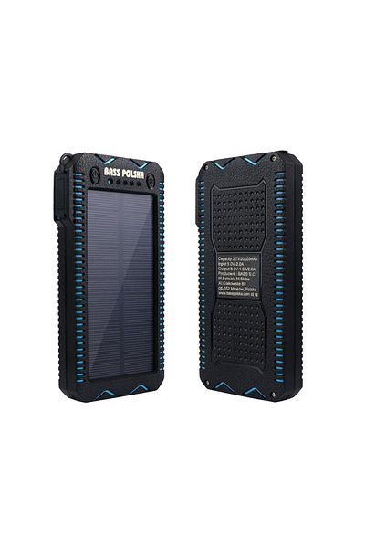 Bass Polska Powerbank solarny z zapalniczką żarową i latarką LED, 10000 mAh