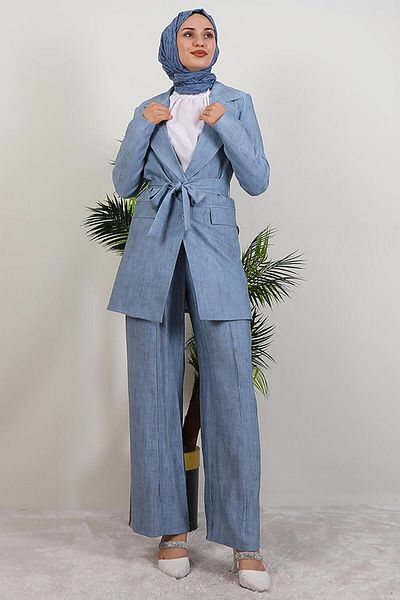GİYZAMİLA Σετ παντελόνι Başak Baby Blue