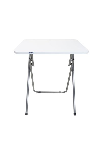 Zilan Folding table with MDF top, dimensions 60x60x72cm, white + 4 x folding kitchen chairs ZLN 7002_4S