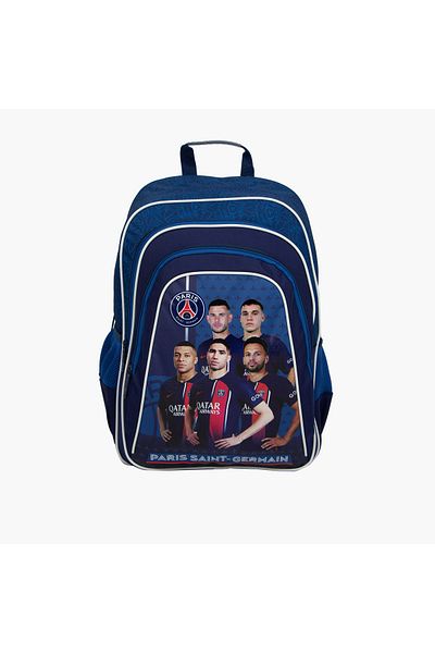 PSG Logo Detail 18-inch Backpack with Adjustable Straps and Zip Closure - 28x13x45 cms