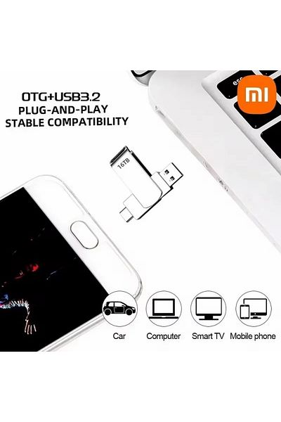 Xiaomi محرك أقراص فلاش USB 3.2 عالي السرعة ومقاوم للماء بسعة 16 تيرابايت