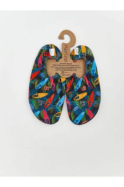 LC Waikiki Lcw Slipstop Black Printed Boys' Sea Shoes
