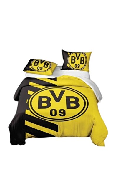 OEM Lenjerie de pat dublă, imprimeu Borussia, 4 piese, 2 persoane, 230x250cm,...