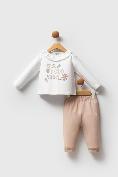 U.S. Polo Assn. Licensed Baby Girl Top and Bottom 2 Piece Set