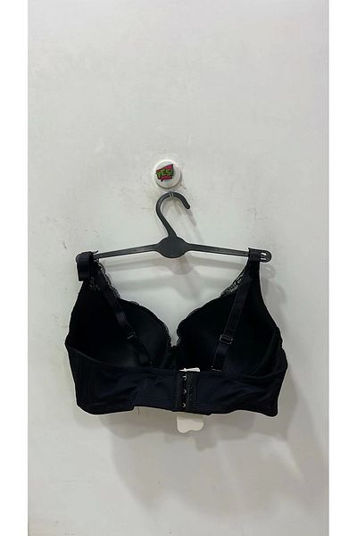 F.K Women's C Cup Unpadded Underwire Lace Detailed Black Bra - 728