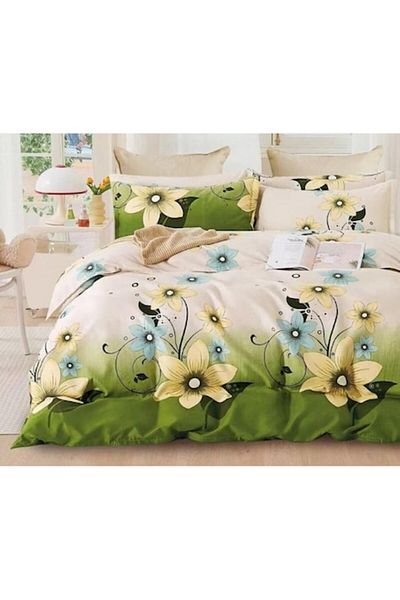 OEM Double Bed Linen, Reversible Sheet, 6 Pieces, for Two People, 230x245cm, Finet, Floral Print, Multic