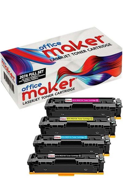 OfficeMax Office maker 207A (With Chip) Toner Cartridges Compatible for Color LaserJet Pro MFP M283fdw M282nw