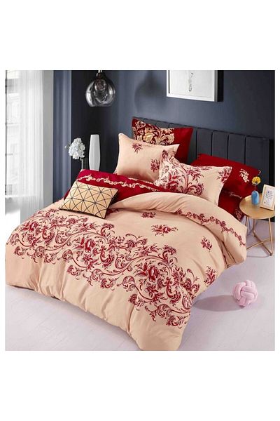 JOJO HOME Lenjerie de pat dublu cu elastic, Jojo Home, imprimeu Flori, 6 piese, 2 persoane, 180x200cm, Finet S