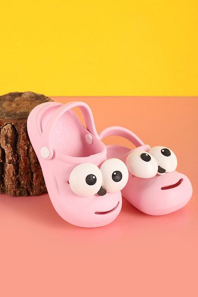 İncim Pink Emoji Daily Garden Seaside Beach Nursery Girls' Slippers & Sandals