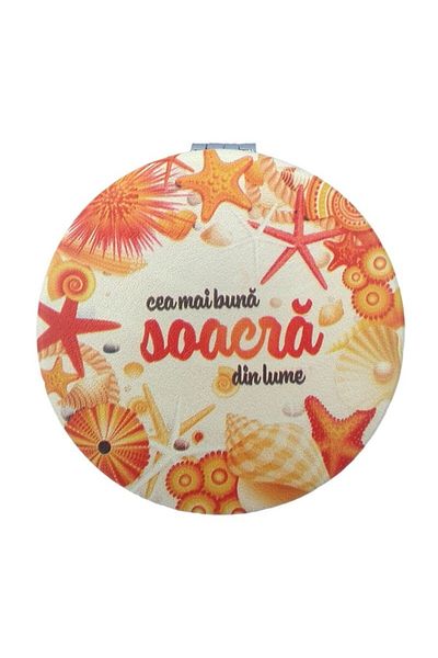 OEM Metal Pocket Mirror, Best Mother-in-law in the World, 7x7cm, Multicolor, M1