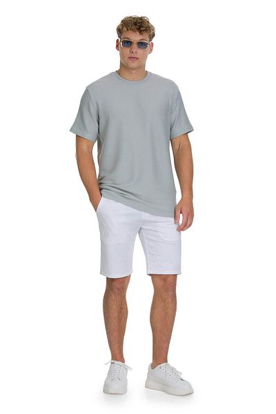 Hatemoğlu Gray Regular Fit Crew Neck Basic T-Shirt