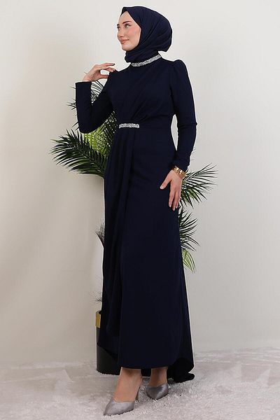 GİYZAMİLA Liya Hijab Φόρεμα Navy Blue