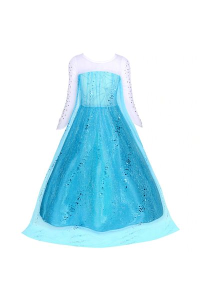 OEM Elsa Frozen Dress, Set with Crown, Jewelry and Accessories, Fine Fabric, 5-6 years, 130 cm,