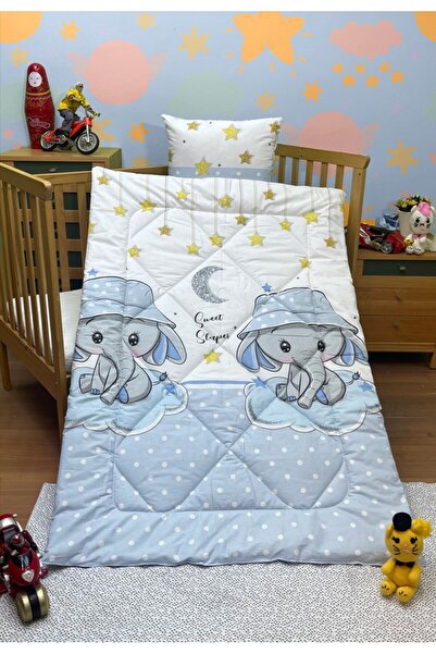 Komfort Home Printed 100% Cotton Silicone Fiber Baby Quilt+Pillow