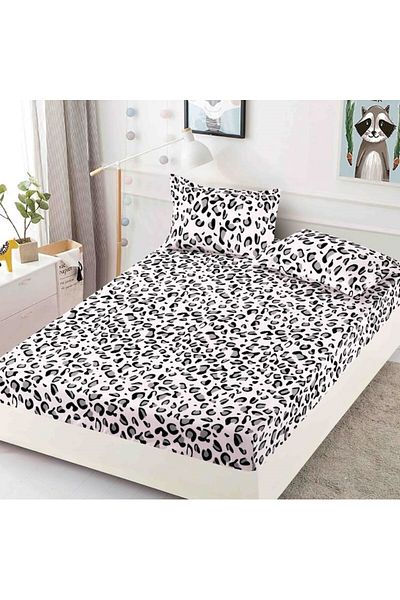 JOJO HOME Bed sheet set with elastic, Jojo Home, Animal Print, 3 pieces, 2 persons, 180x200cm, Finet