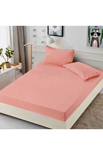 JOJO HOME Double bed cover, with elastic, Jojo Home, Uni, 3 pieces, 2 persons, 180x200cm, Finet, Corai