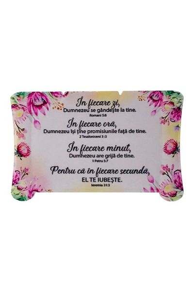 OEM Ceramic plaque shaped as papyrus with biblical texts (15x10 cm)