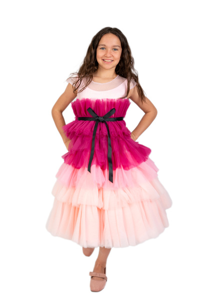 ddaniela Magdalena Pink with black belt short Party Dress - VIP collection