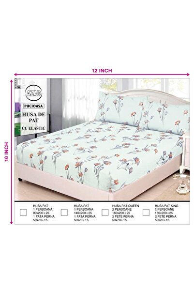 OEM Fitted Bed Sheet, Single, 2 Pieces, Multicolor, 140x200 cm