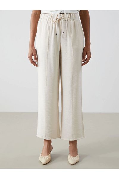 LC Waikiki LCWAIKIKI Classic Beige Women's Elastic Waist Pants