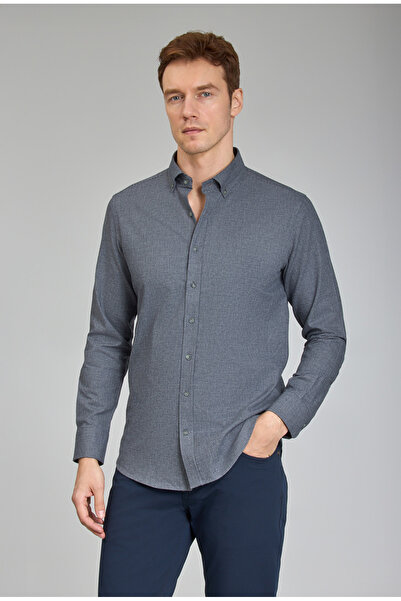 Bisse Modern Paşa Yaka Antrasit Erkek Gömlek