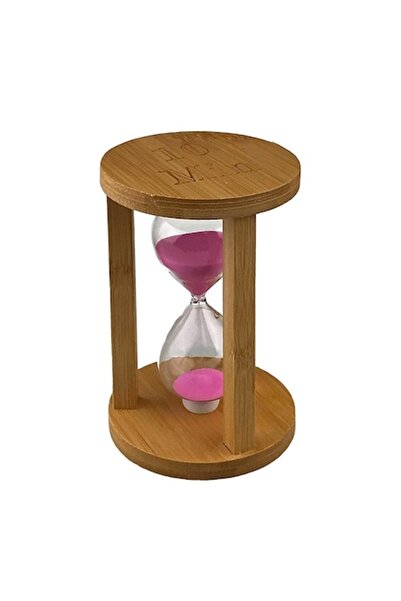 OEM Clepsidră din lemn cu text, 10 minute, 9x14 cm, maro-roz