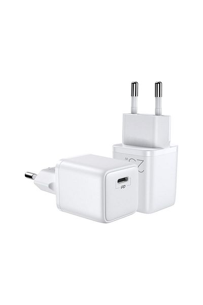 Joyroom Mała szybka ładowarka zasilacz USB-C PD 5-12V 25W - biały