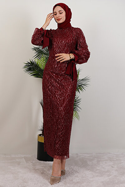 GİYZAMİLA Dicle Hijab Dress Burgundy