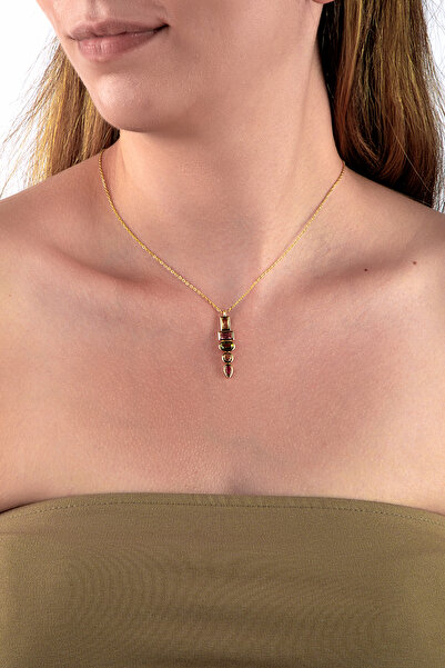 innuendo jewelery Five Stone Necklace with Different Cut & Different Color in...