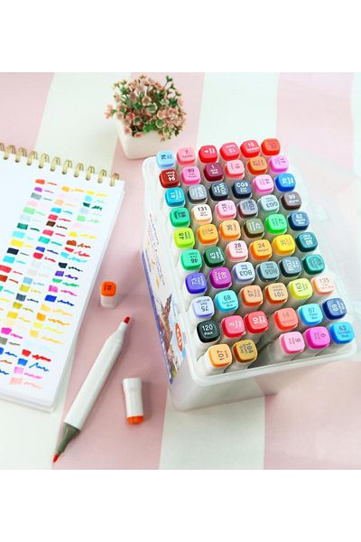 Gift Moda Bam Double Sided 60 Marker Pen Set – Carrying Box