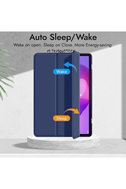 m.tk moveteck Lenovo Tab P12 12.7 Inch Case Smart Sleep Mode Pen Compartment Stand Back Colorful Pc Hard Cover