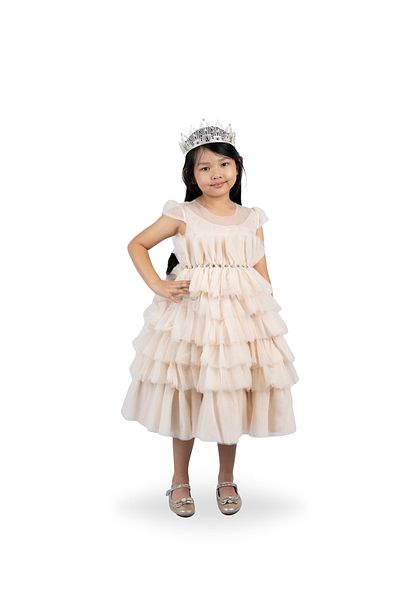 ddaniela Magdalena Beige short Party Dress - VIP collection