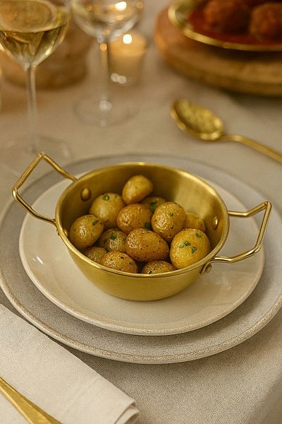 Arma House Gold Color 12 cm Metal Olive Bowl and Presentation Bowl |   Single Stylish Appetizer Plate Serving Container
