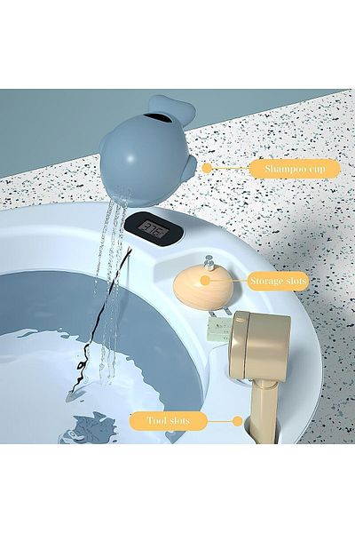 Lumely Foldable Baby Bathtub, With Non-slip Mat And Heat Sensitive Drain Plug,for Newborn