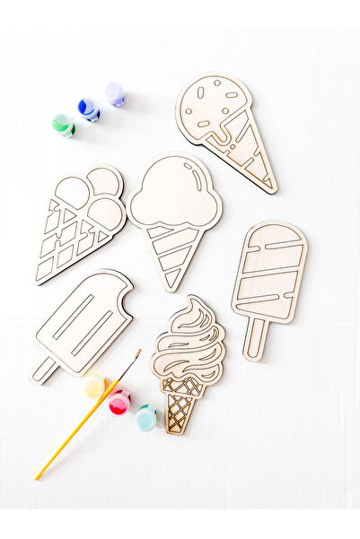 Baby Mara Puzzle Ξύλινο Σετ Ζωγραφικής Παγωτού