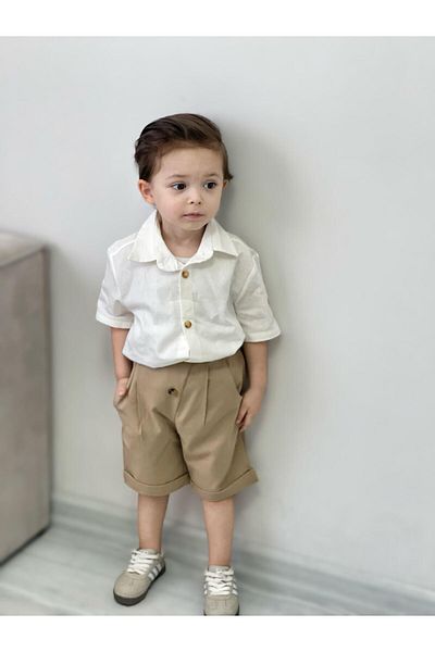 favorimkids Short Cream Cotton Suit Cotton Pant Bottom Top Suit – Stylish and Stylish